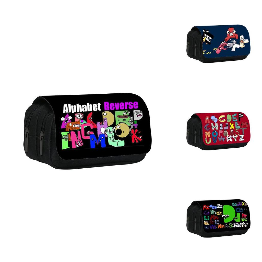Alphabet Lore Double Layer Pencil Bag With Nylon Material For Students And Collectors