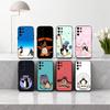 Cute P-Pingu-ES Penguin Phone Case For Samsung S25,24,23,22,30,21,10,9,Ultra,Plus,Lite,FE,4,5 G Soft Black Case