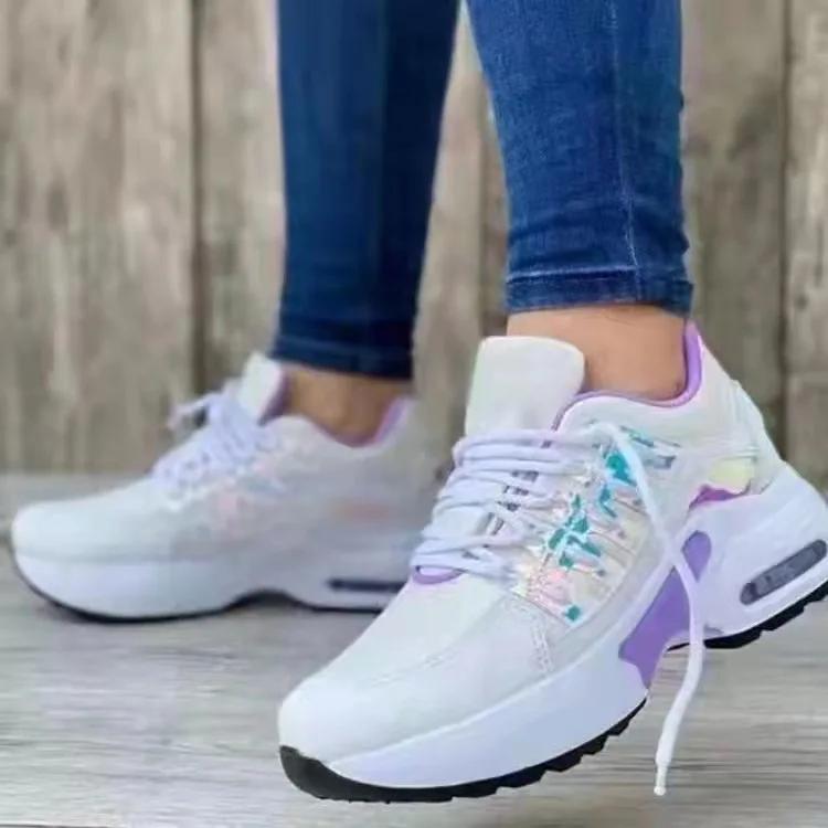 Women's Shoes Spring and Autumn New Mesh Breathable Casual Shoes Outdoor Lightweight Non-slip Wedge Heel Thick-soled Sneakers