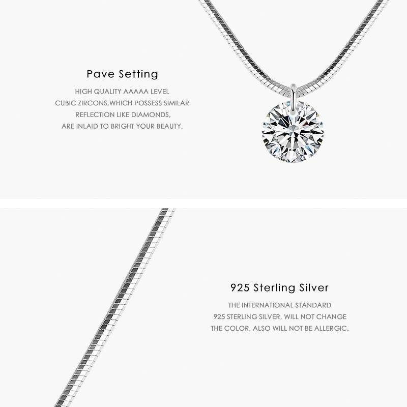 Modian 925 Sterling Silver Clear CZ Necklace Pendant Fashion Link Chain For Women Party Fine Jewelry
