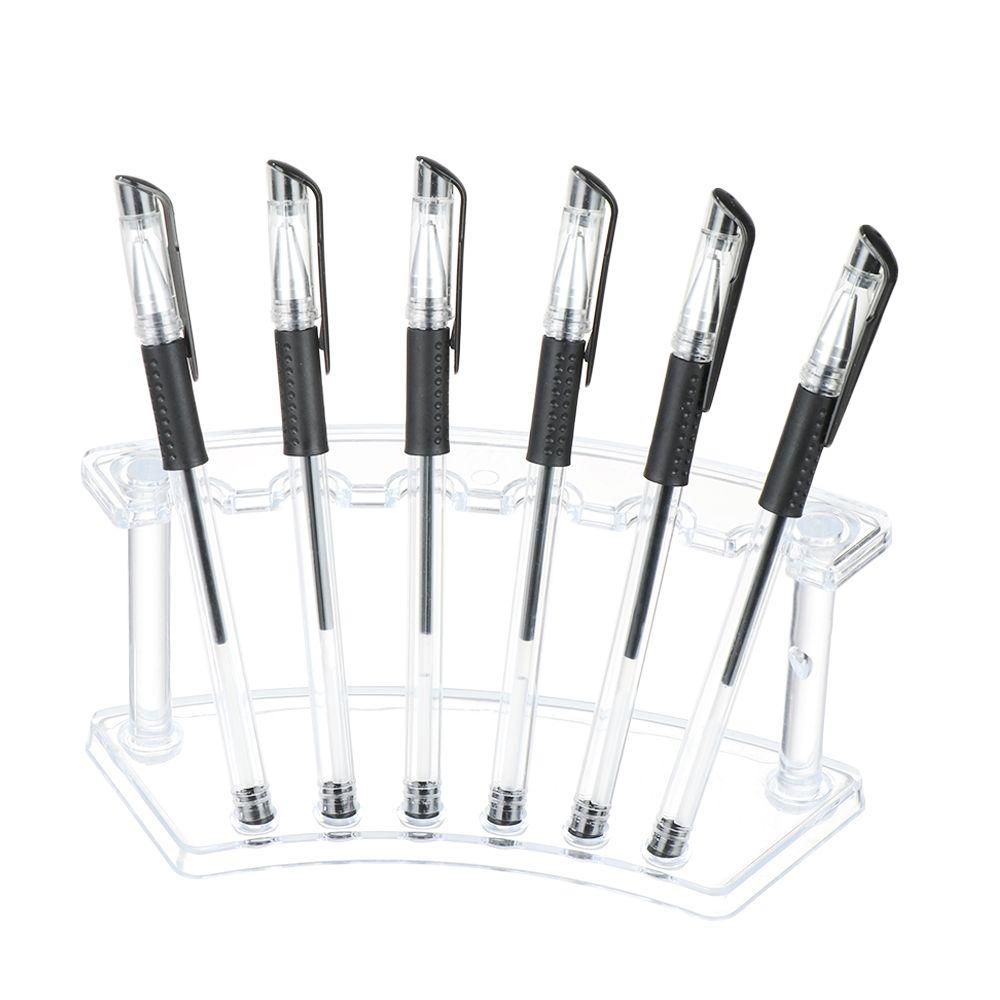 1Pcs Acrylic Pen Holder Display Stand Clear Makeup Brush Rack Organizer Holder 6/12-Slots Nail Brush Eyebrow Fountain Pen Rack