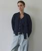 En Or Muffler Alpaca Knit Cardigan - Navy