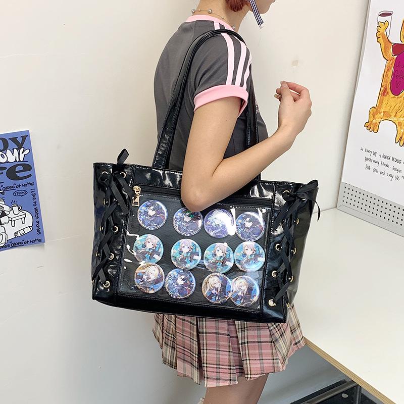 Large Capacity Cross-Border Japanese Anime Ita Bag with Bow Ribbon - Single Shoulder and JK Tote Style