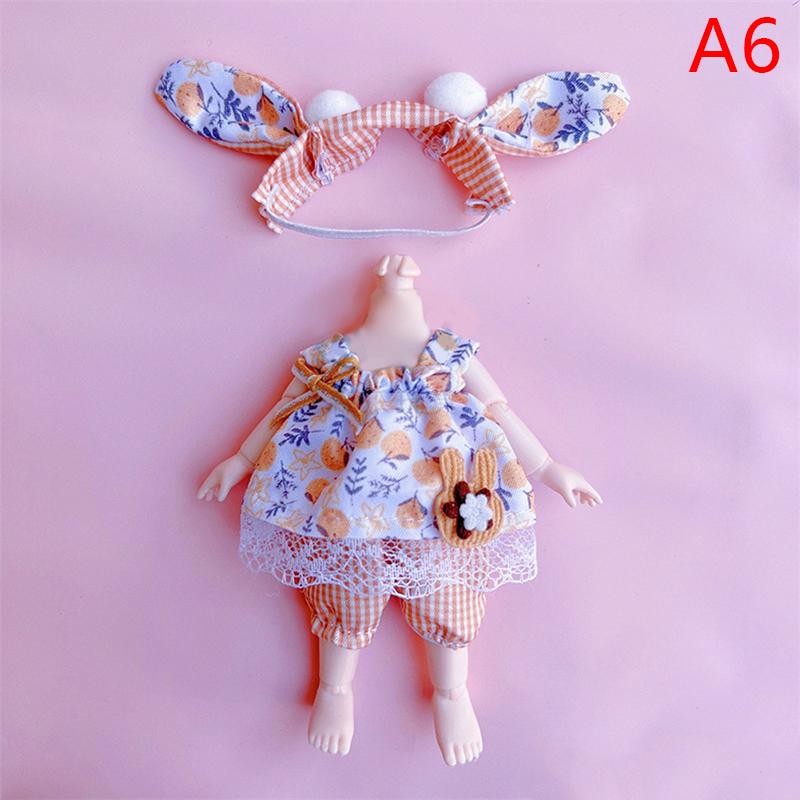 Clothes Set for 16-17cm Ob11 Doll Fashion Suit 1/8 bjd Doll Dressup Skirt 6 Inch Cute Clothes Uniform
