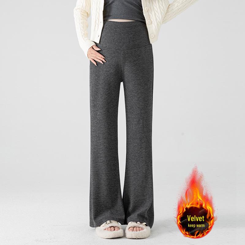 Nieuwe Stijl Losse Wijde Pijpen Zwangerschapsbroek met Plus Fluweel voor Herfst/Winter