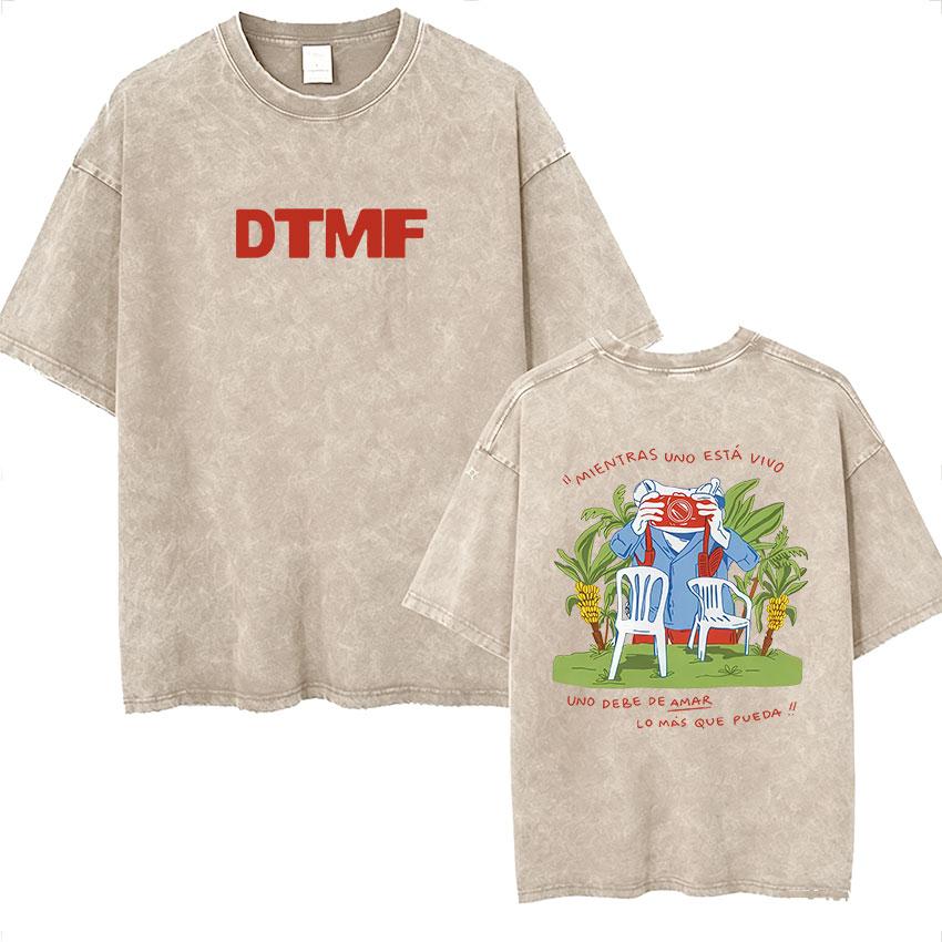 Vintage Washed Bad Bunny Debi Tirar Mas Fotos  Fans Gift TShirt Men Women Summer High Quality Oversized Cotton T Shirt Tops