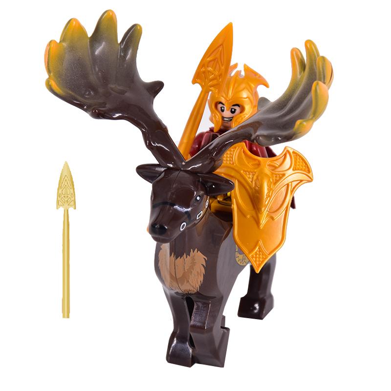 1pcs Medieval Knights Dwarf Goat Boar Mount Soldiers Mini Ation Lotr Figures Building Blocks Armor Shield Weapon Toys For Kids