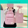 Student Backpack Four Piece Set With Breathable Nylon For Middle School Girls And Boys