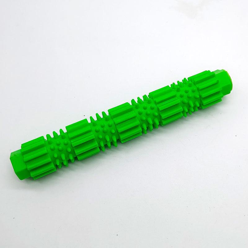 TPR Chew Stick for Dogs: Teething, Teeth Cleaning, Food Dispensing, Spiky Puzzle, Small Size.
