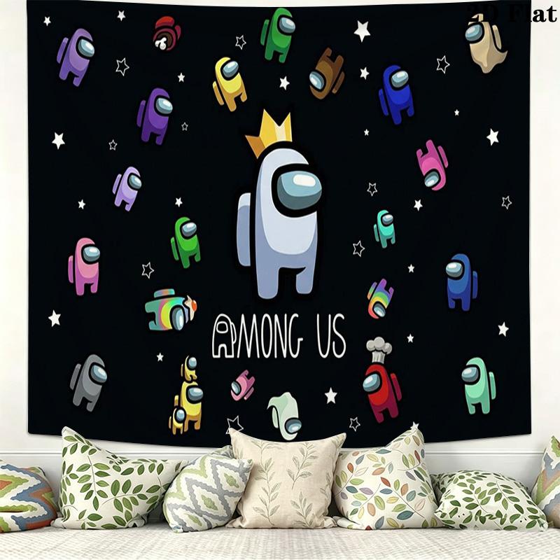 Arazzo da Parete Among Us Appeso Estetico alla Parete Coperta in Tessuto Stampato Arazzi Decorativi per Camera da Letto Soggiorno Decorazioni per la Casa