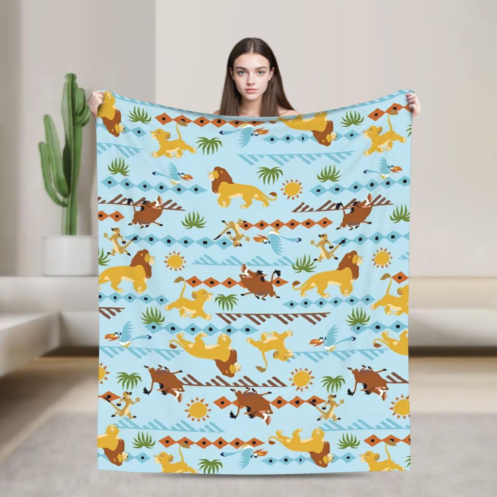 Warm BlanketGirls Boys Decorative Simba Lion King Throw Blanket Flannel Bedspread Chair Sofa Bed Street Trend Sofa Bed Cover