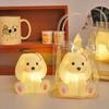 Cute Silicone Cartoon Lamp LED Night Light Soft Glow Flicker Free Battery Powered Bedside Lamp Desk Decoration