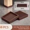 4PCS with Suction Cup Furniture Coasters Silicone Non Slip Rubber Caster Cups Anti Displacement Bed Couch Floor Protector