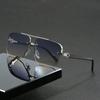 Modernas Aviator saulesbrilles vīriešiem Sieviešu Retro Double Bridge Metāla Braukšanas UV400 Āra brilles Daļēji bez apmales