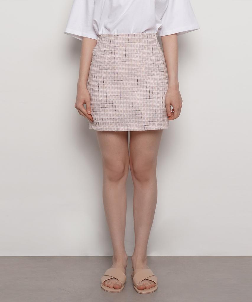 A Bon W27 De Tweed Mini Skirt Ivory
