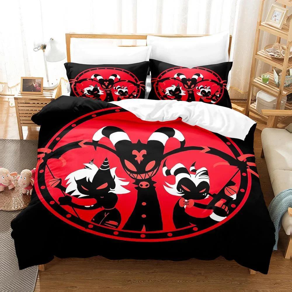 3D Printed Helluva Boss Bedding Set Duvet Cover 3Pcs Cover Single Twin Quilt Adult Kids Bedclothes Cover Home Textile