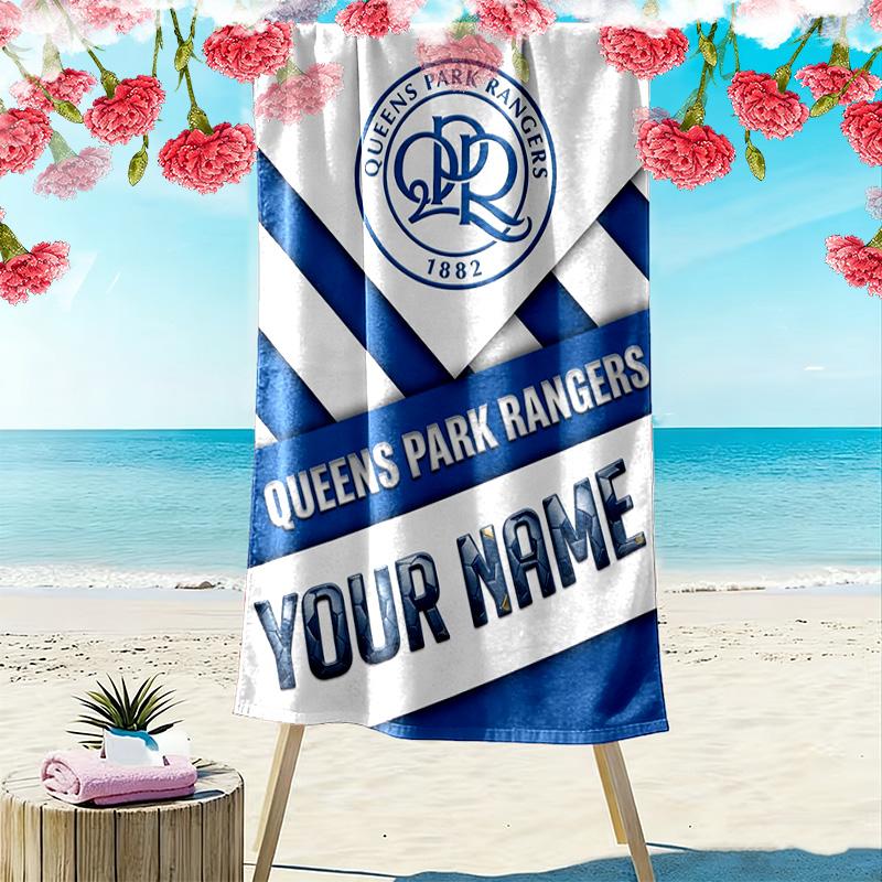 Naam Gepersonaliseerde Queens Park Rangers Print Strandlaken, Groot Zacht Sneldrogend Handdoek voor Strand Kamperen Zwemmen