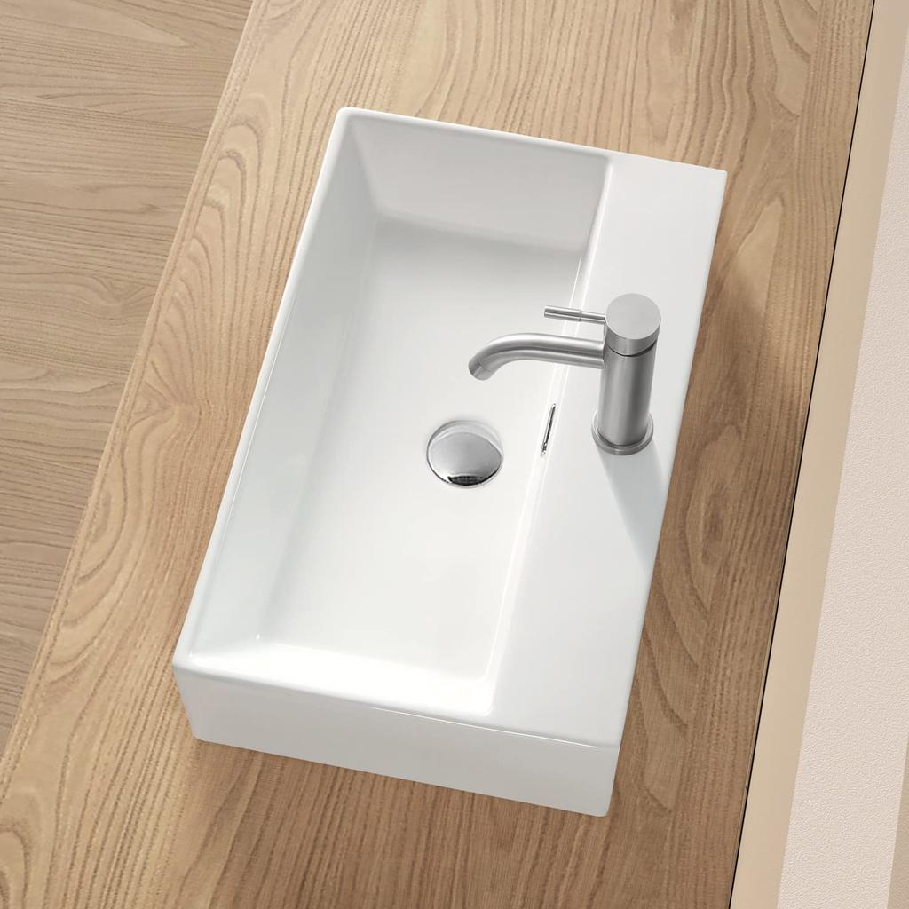 JOMOWN Mixer Large Wash Basin Washstand Set Freestanding Wash Basin Stylish Hand Wash Basin Hand Wash Basin Ceramic Hand Wash Bowl [With Faucet]