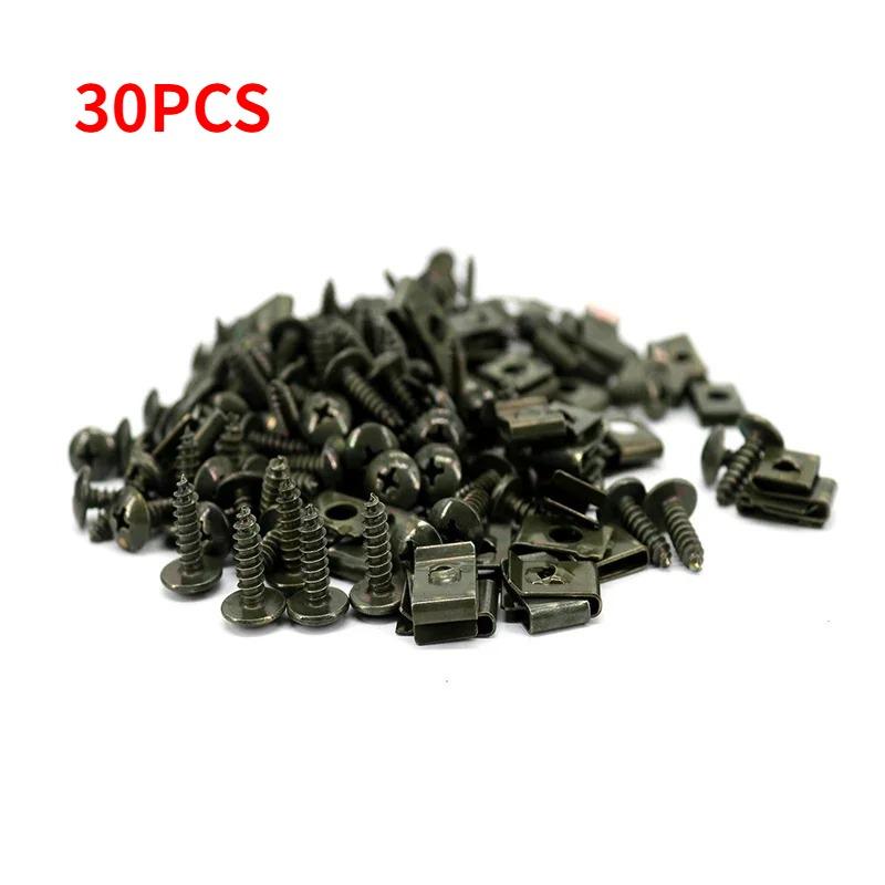 Car Self-tapping Screw Fasteners Auto Metal U-shaped Spacers Self-Tapping Screws Kit Car Motorcycle Modification Accessories