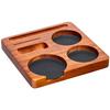 Coffee Tamper Station with Walnut Wood Base and Portafilter Holder Offering Stability and Organization for 51mm and 58mm Handles