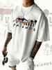 Disney Mickey Mouse and His Friends Summer Mens Casual Cartoon Printed Shortsleeved Tshirt White Tshirt Couple Outfits