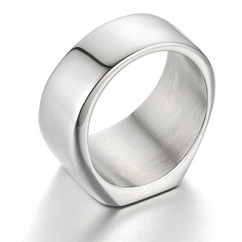 Herrenmode, schlichter schwarzer quadratischer Ring aus Edelstahl für Frauen, Männer, Hochzeit, Verlobung, Schmuck