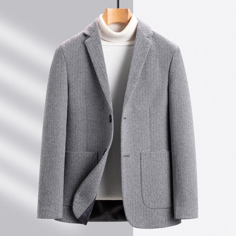 Spring Autumn Casual Suit  Tailor-made    Trendy Fashion Men's Woolen Blazer Coat Clothing Plus Size