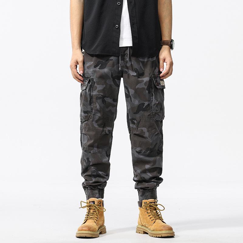 Camouflage Overalls Men's Spring Tide Brand New Tied Trousers Loose Outdoor Sports and Leisure A-