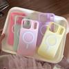 Luxury Candy Matte Magsafe Case for iPhone 17 Air 16 15 14 13 12 Pro Max 11 16Plus 17Pro Magnetic Clear 2 IN 1 Cover