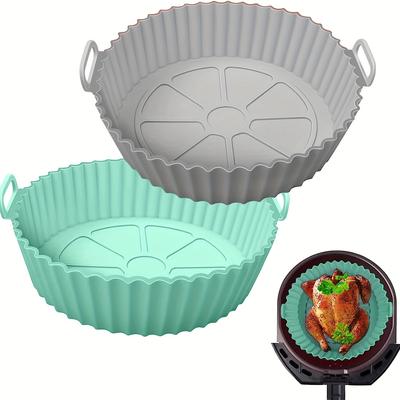 2-pakke Air Fryer silikongryte, gjenbrukbare silikon Air Fryer-innlegg, Air Fryer-tilbehør