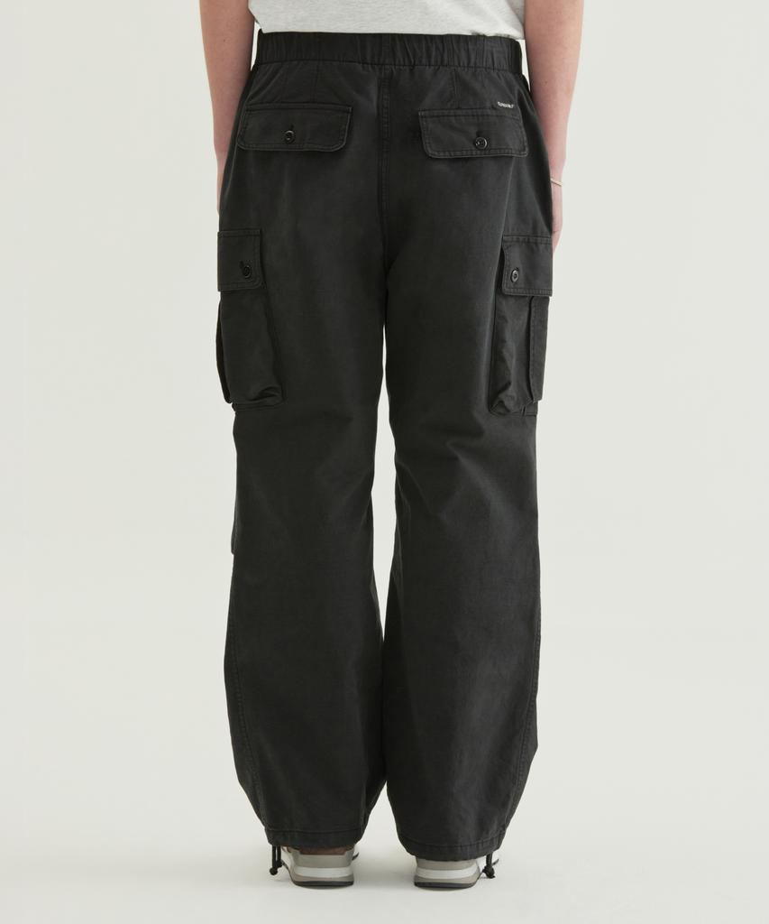 COVERNAT Wide Cotton Parachute Pants Black