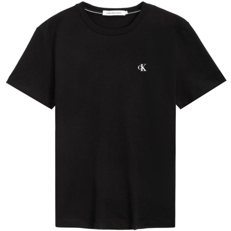 Calvin Klein Minimalistické Potlačené Ležérne Jednofarebné Okrúhly Výstrih Pohodlné Krátke Rukávy Tričko Dámske Vrchné Oblečenie Vesmírne-Čierne J221165BEH