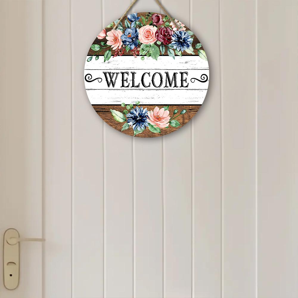 Panneau décoratif suspendu en bois, panneaux de bienvenue, décorations d'intérieur ou de jardin, pendentifs plats 2D, cadeaux de pendaison de crémaillère pour des amis