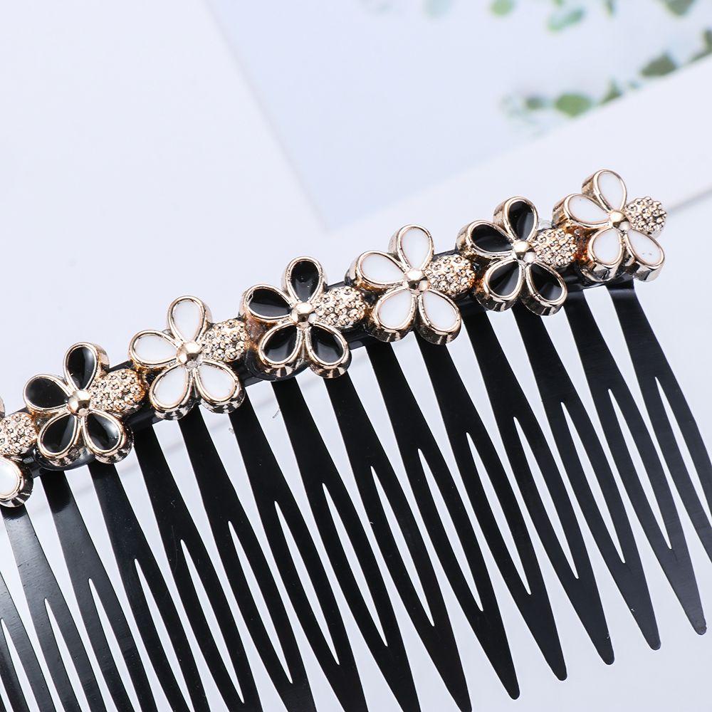 20 Teeth Girls Hairband Headwear Inserted Hair Comb Bangs Hairpins Hair Clip Rhinestone Buttons
