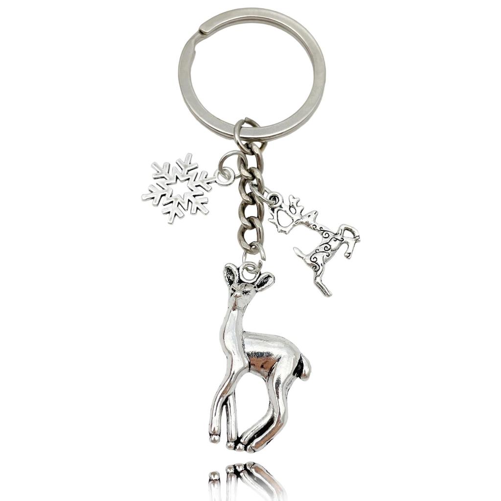 Exquisite Christmas Keychain: Santa, Reindeer, Gift Box, and Bell Ornaments Pendant