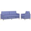 Storage Sofa Set 2 Pcs Jeans Blue Polyester