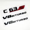 3D Zwarte C63S Logo Letters V8 BITURBO Badge Auto Achterster Ster Sticker Kofferbak AMG Embleem Voor Mercedes Benz AMG W205 C205 Accessoires