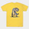 Asian Size Men Print T-shirt T-Rex No-Cut Heat Transfer Print Cotton Tshirt