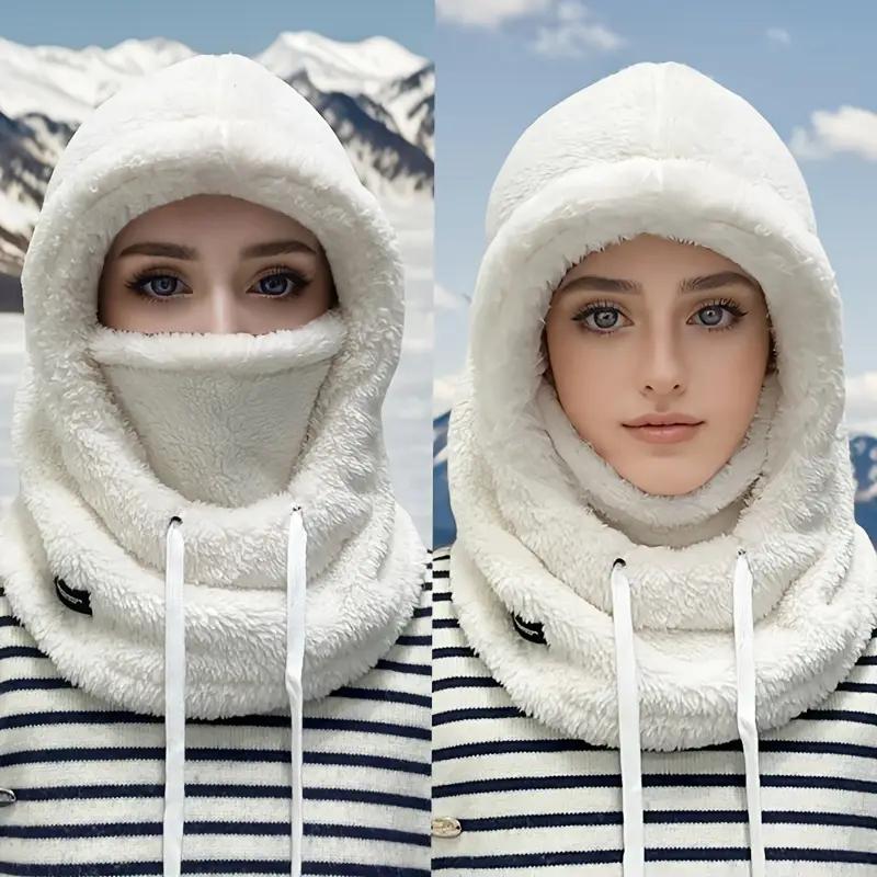 Tykk Vinter Plysj Maskelue - Elastisk Snøring, Lett og Varm for Sykling, Skigåing og Utendørssport Gir Varme
