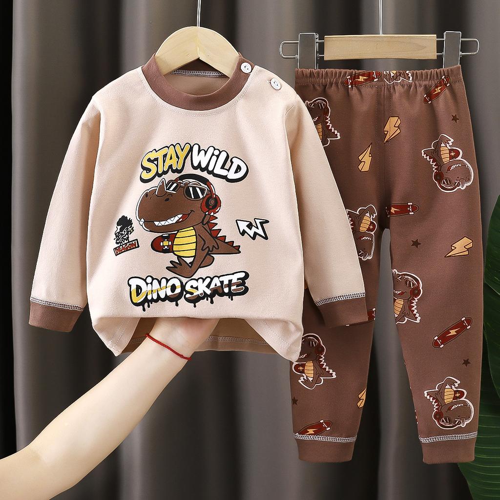 Children's underwear set, boys' autumn clothes, autumn pants, baby clothes, warm girls' home clothes, autumn clothes, children's clothing