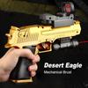 Mechanical Automatic Desert Eagle Toy Gun Shell Ejection Airsoft Pistol Soft Bullet Continuous Fire Weapon for Children Shooting