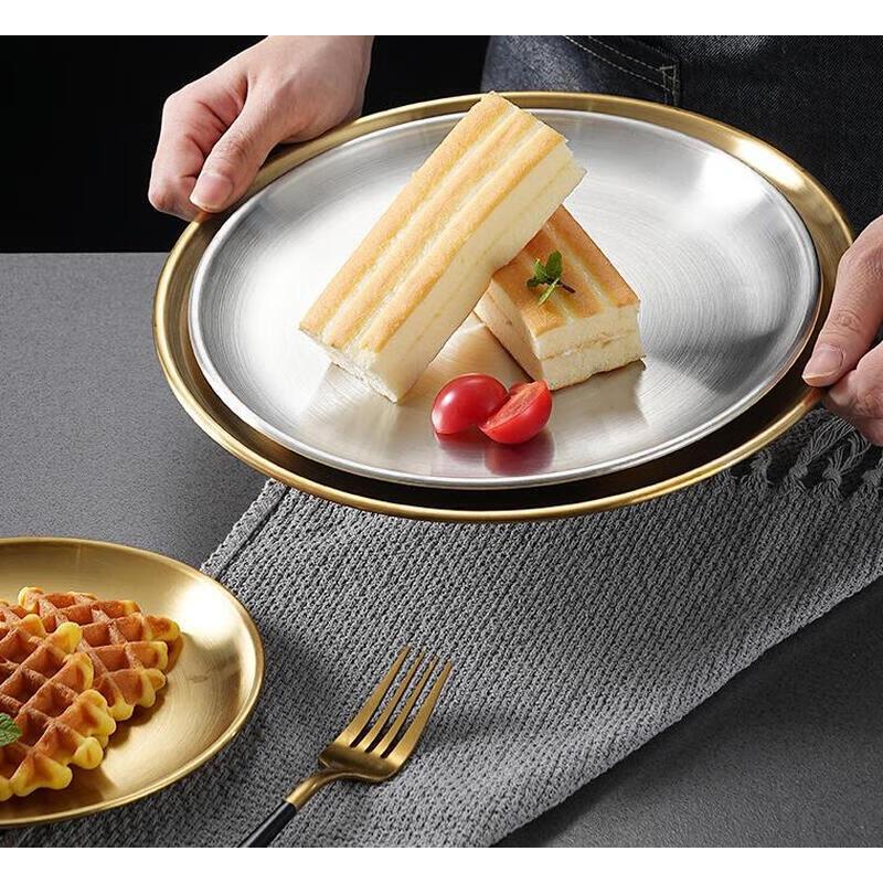 Korean Style Stainless Steel Serving Plate