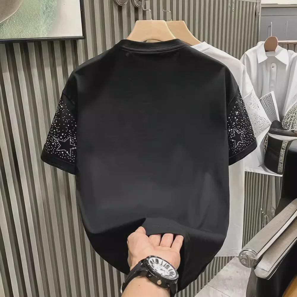 European Luxury Men's Star Diamond Short-Sleeve T-Shirt