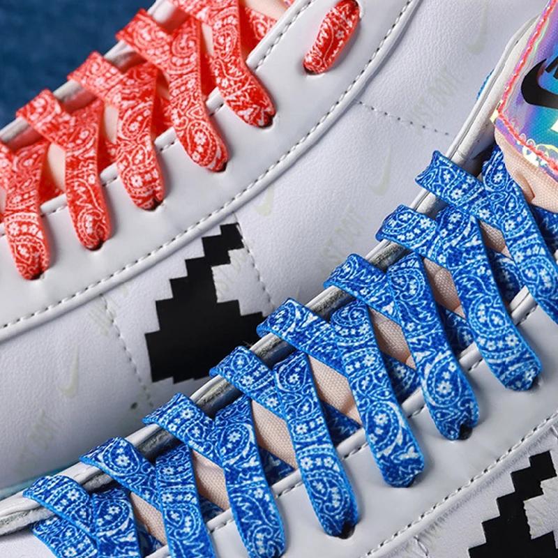 Cashew Flower Shoelace Flat Shoelaces for Sneakers Creative Gradient Colorful Shoe Laces for AF1 AJ1 Men Women Shoes Accesorios