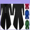 Steampunk Vintage Jacket For Men With Elegant Long Sleeves And V-neck Design