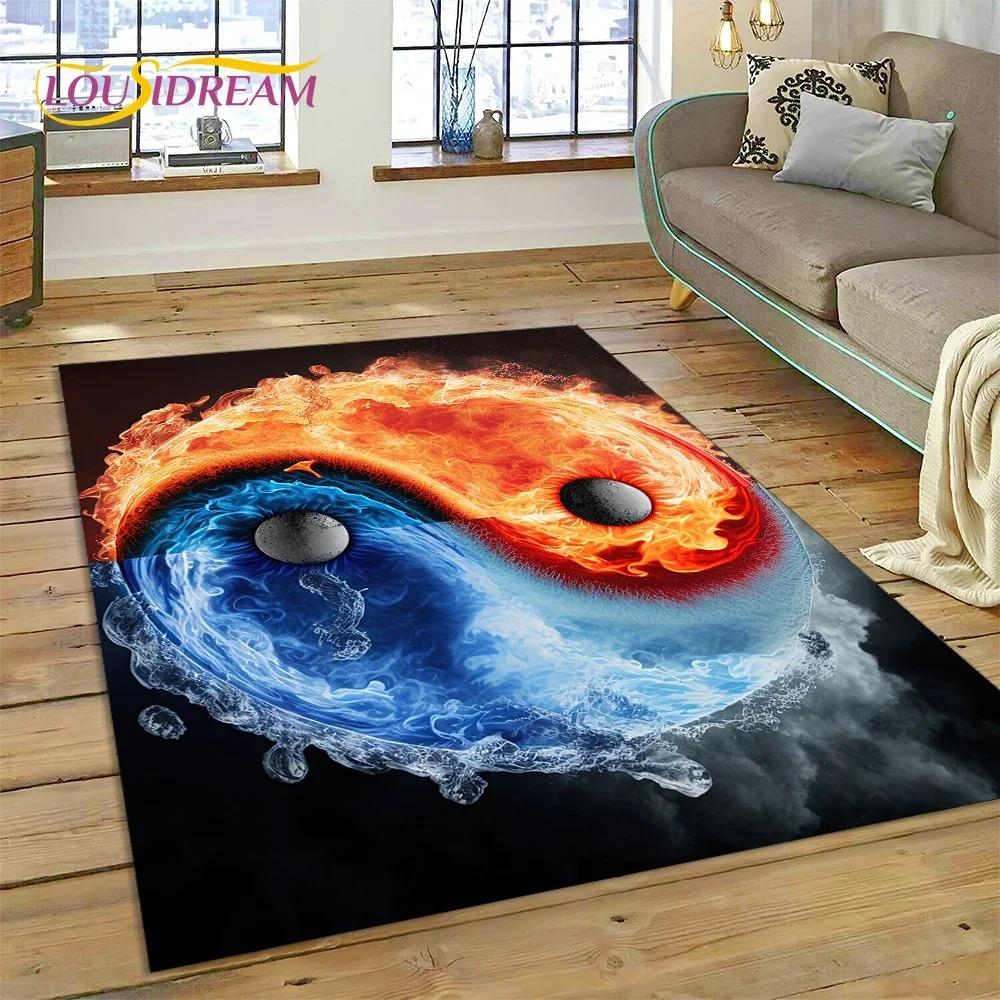 Nature Yin Yang Chinese Tai Chi Bagua Carpet Rug for Bedroom Living Room Home Sofa Decoration,Child Game Large Decor Floor Mat