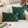 Christmas Throw Pillow Cover Plush Snowflake Christmas Tree Embroidered Living Room Sofa Cushion Holiday Party Decorative Cushion Cover
