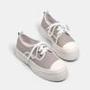 Mode Été Multicolore Rétro Mode Lacets Toile Chaussures Femme Exquises Haute Qualité Semelle Épaisse Décontractées Petites Chaussures Blanches
