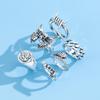 Men's 6-Piece Set: Exaggerated Retro Goth with Dark Heavy Metal and Thorns Snake Design