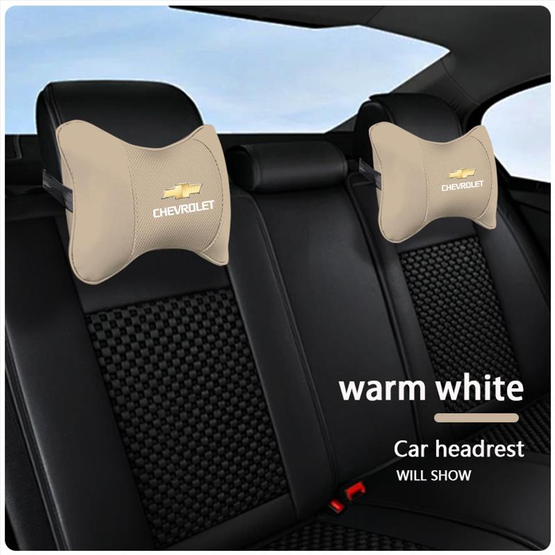 FMPQT1 Leather Car Seat Headrest Memory Foam Comfort Neck Pillow Auto Interior For Chevrolet Bolt Impala Sonic Trax Niva Captiva Malibu